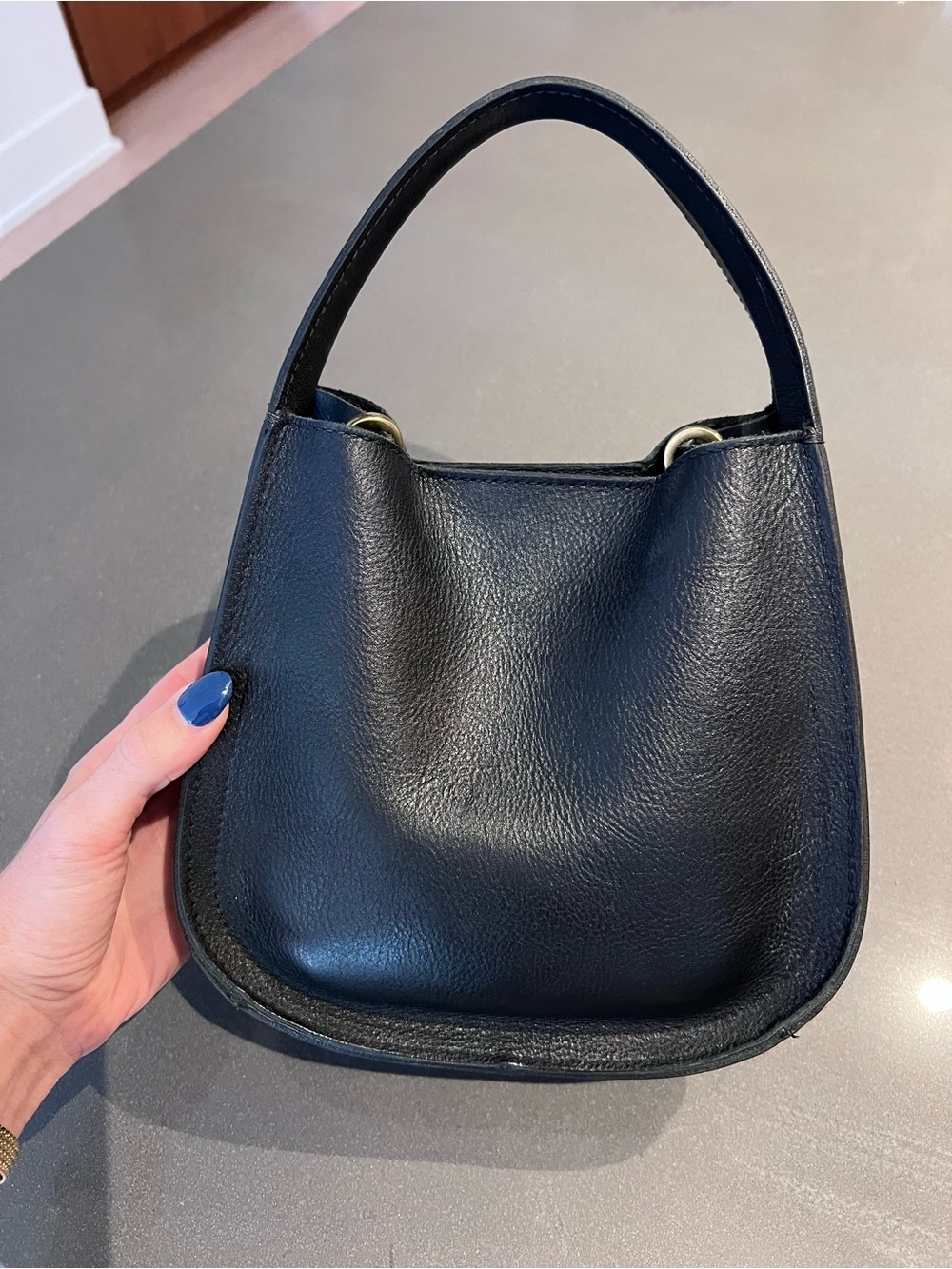 Madewell Classic Black Leather Hobo Bag - Sleek Everyday Carry